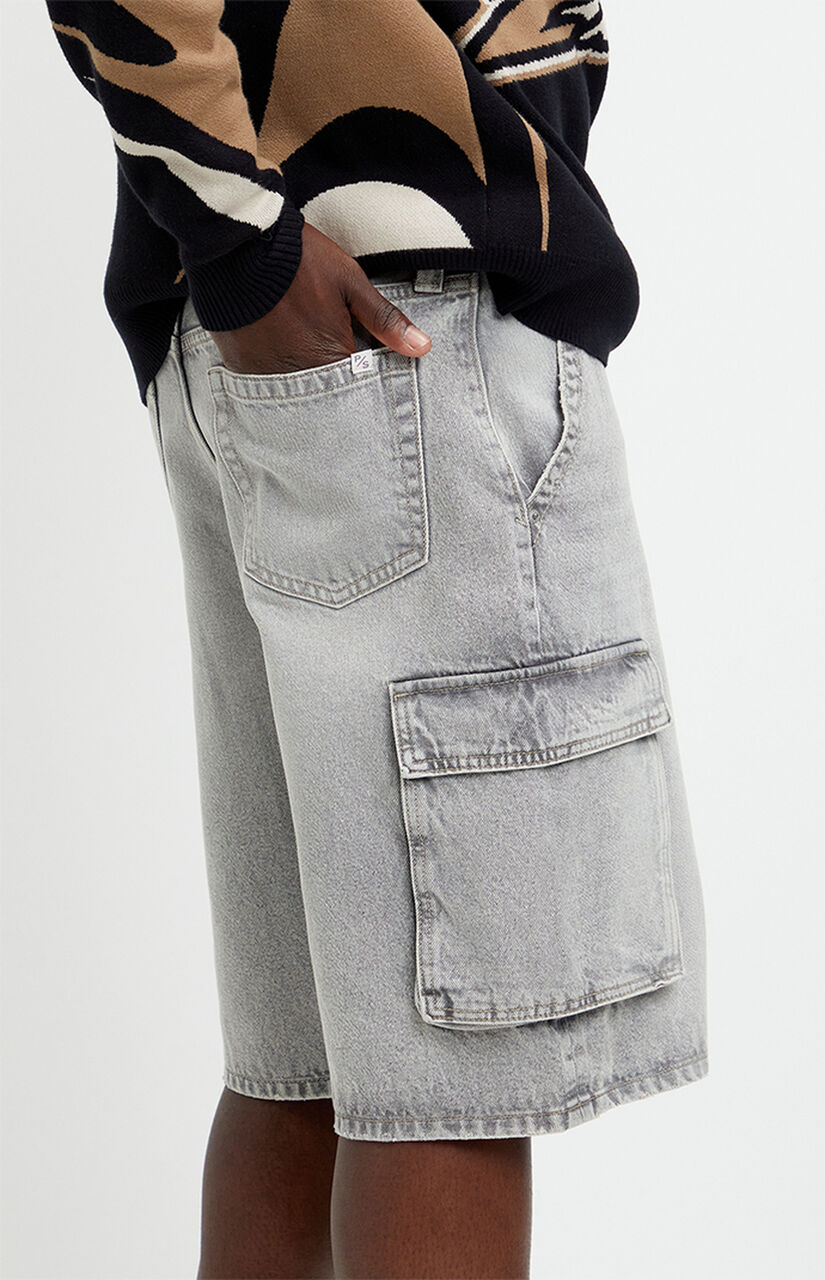 Austin Extreme Baggy Jean Shorts Cargo Gray