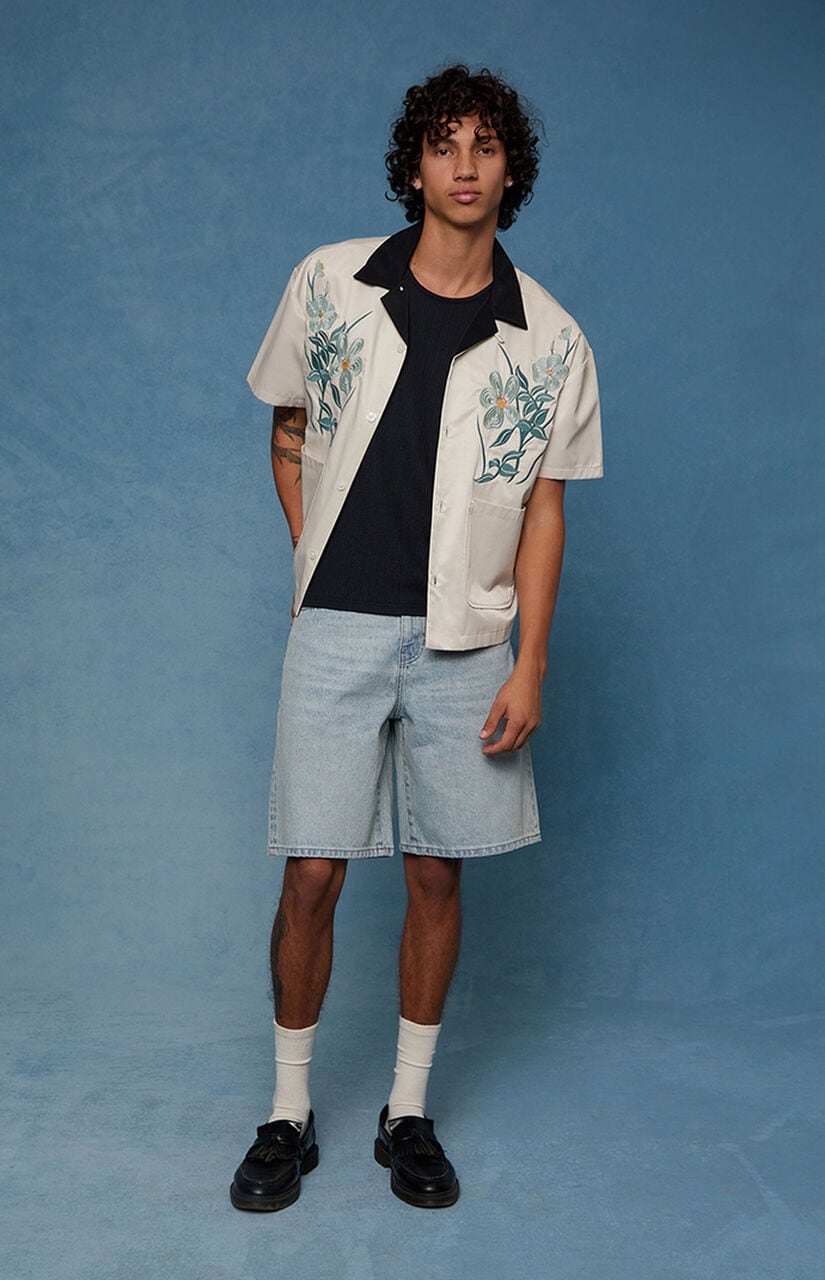 Parker Baggy Jean Shorts Light Blue Tint