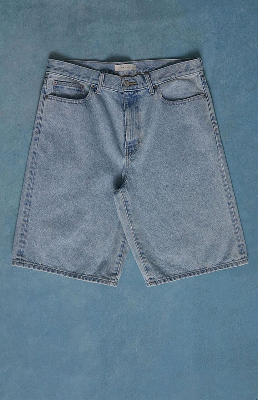 Austin Extreme Baggy Jean Shorts Light Blue