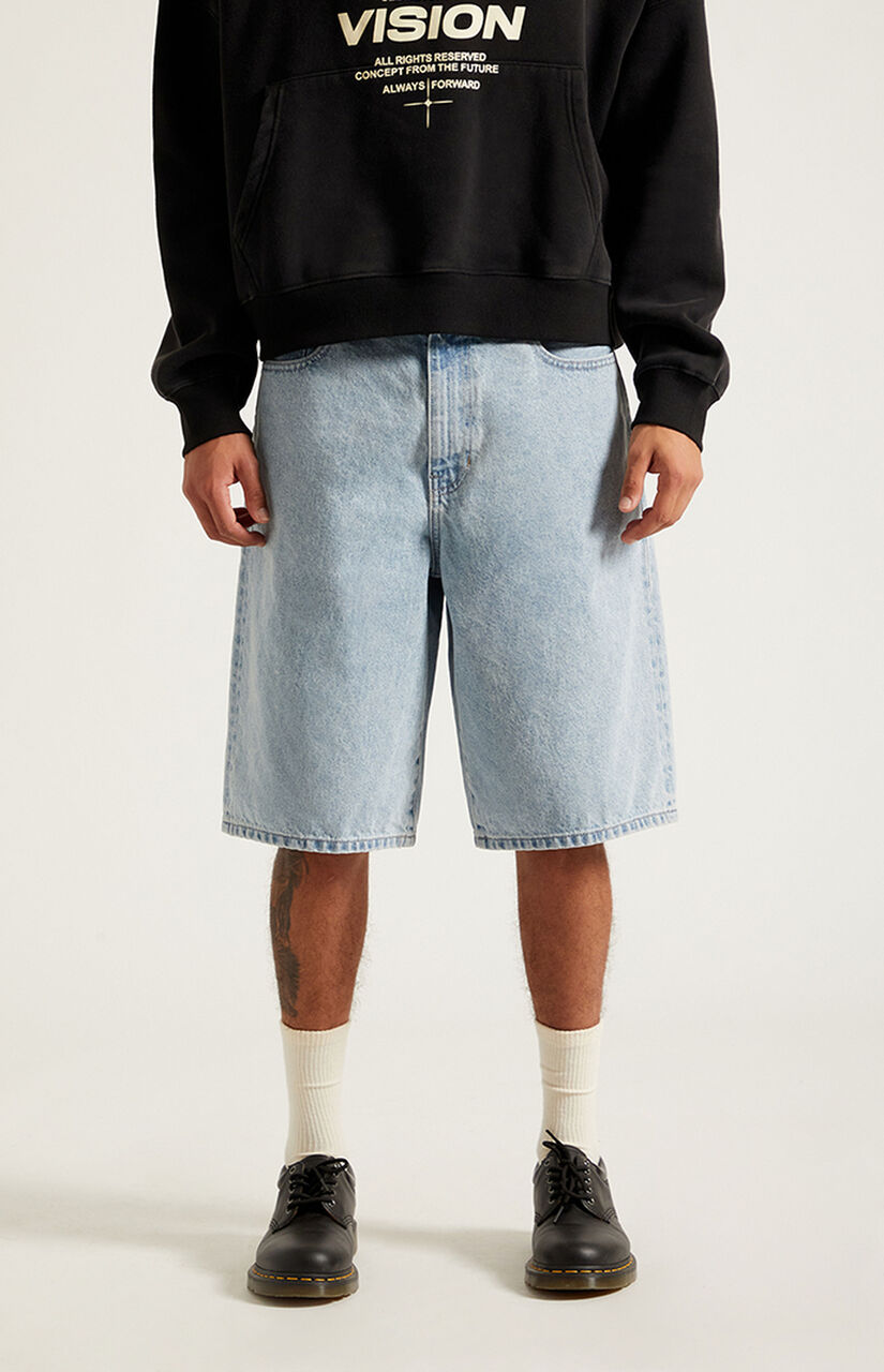 Austin Extreme Baggy Jean Shorts Light Blue