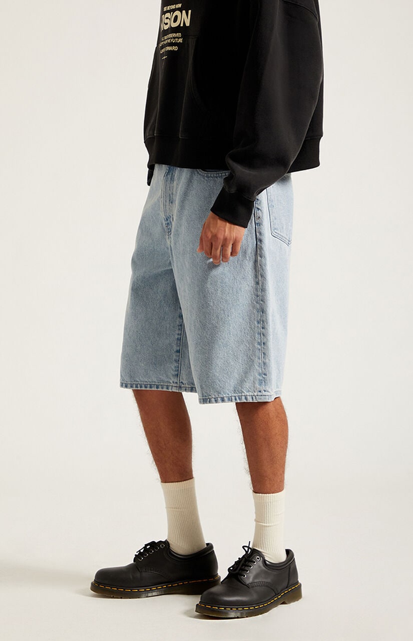 Austin Extreme Baggy Jean Shorts Light Blue