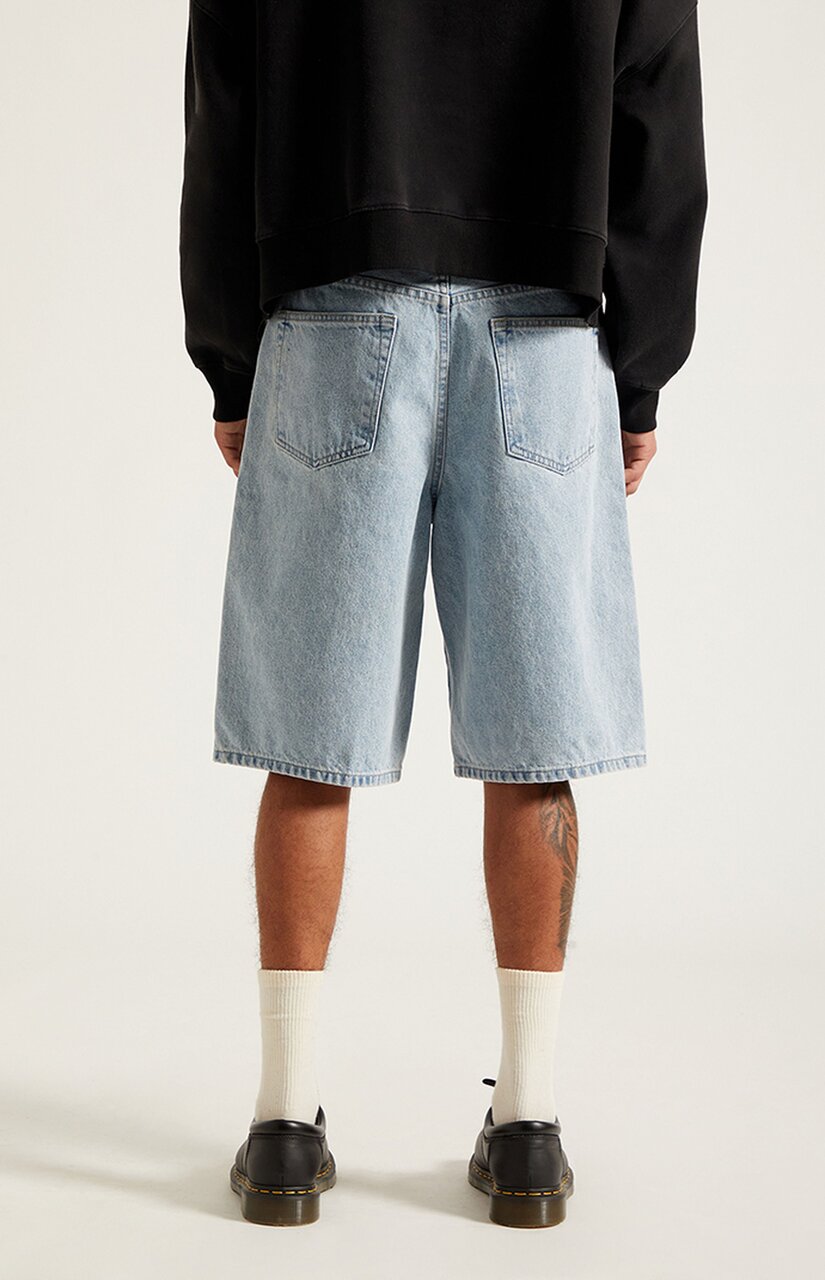 Austin Extreme Baggy Jean Shorts Light Blue
