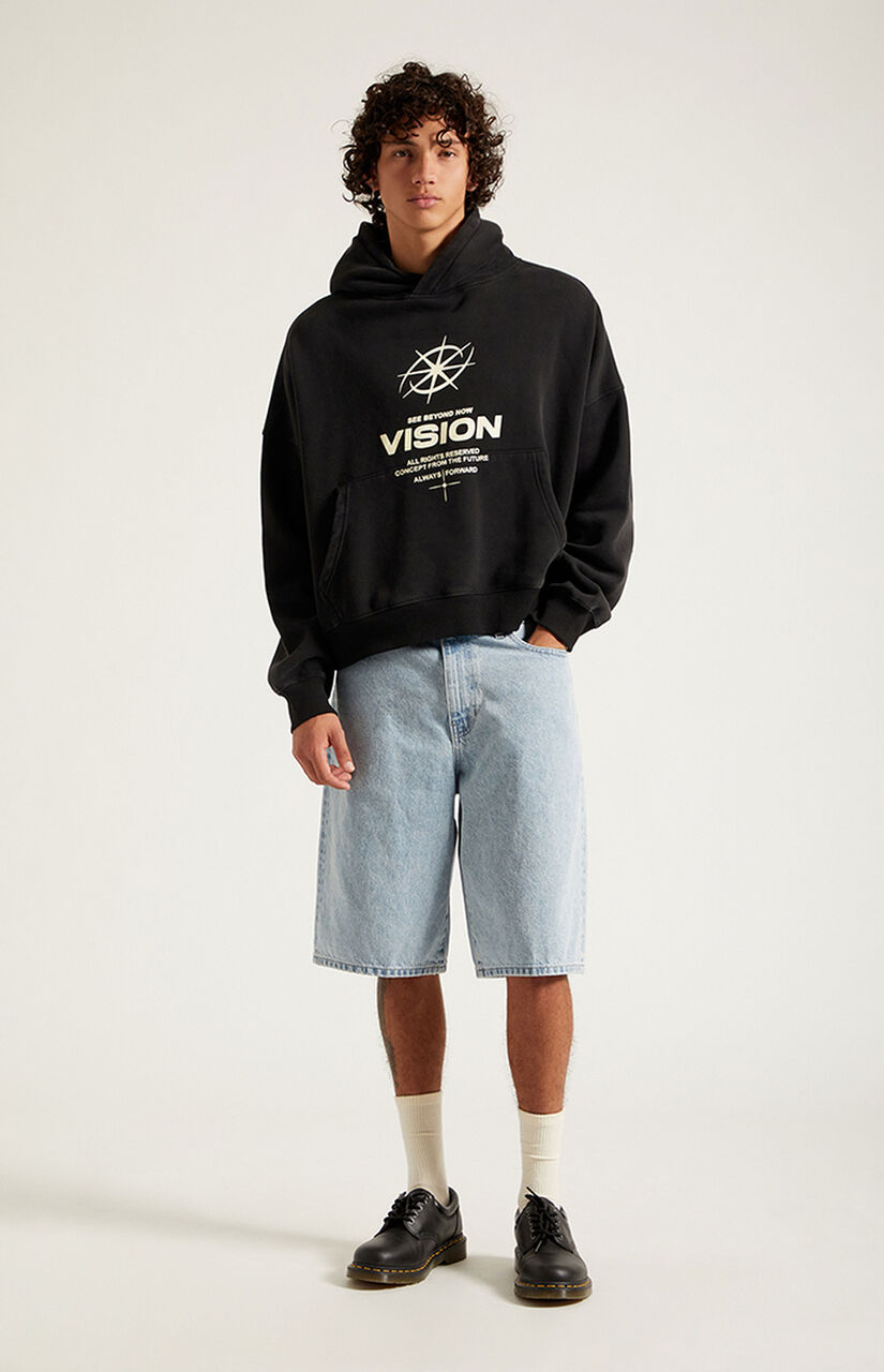 Austin Extreme Baggy Jean Shorts Light Blue