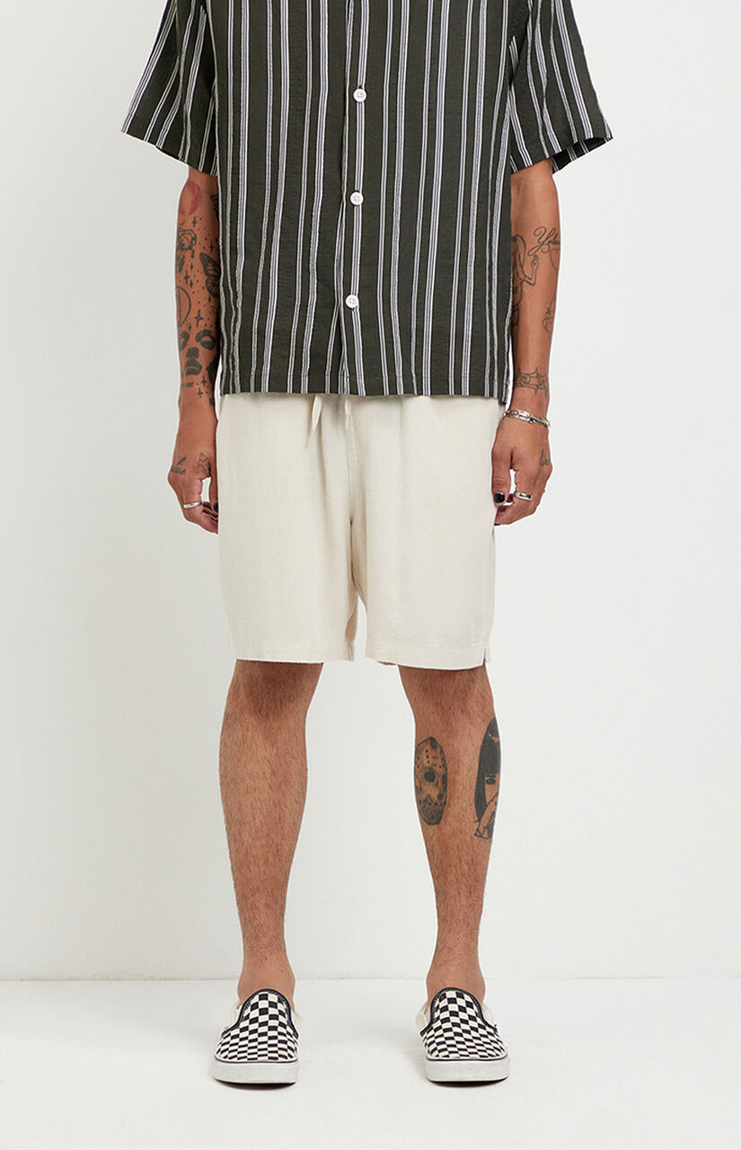 Cream Linen Shorts
