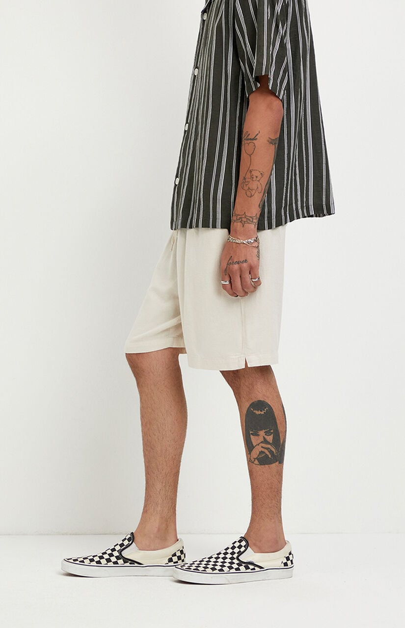 Cream Linen Shorts