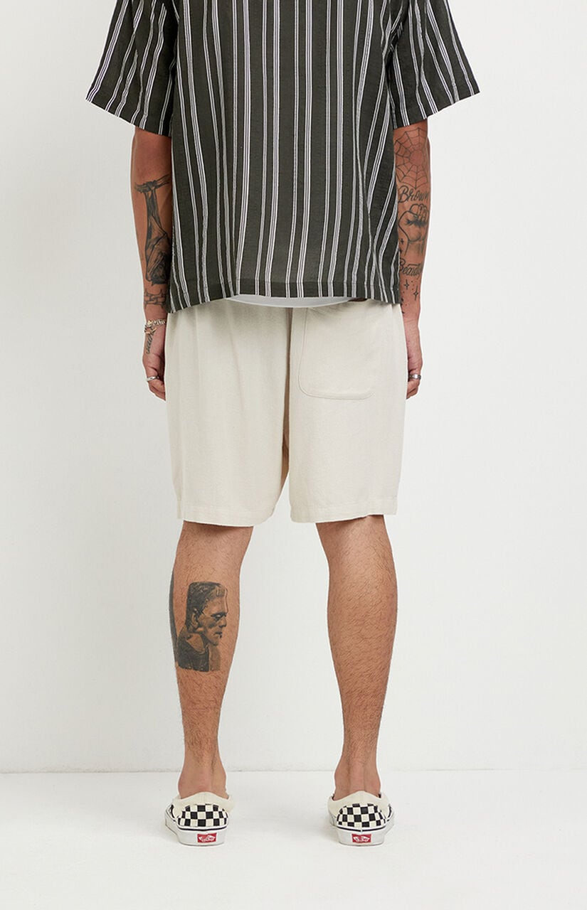 Cream Linen Shorts