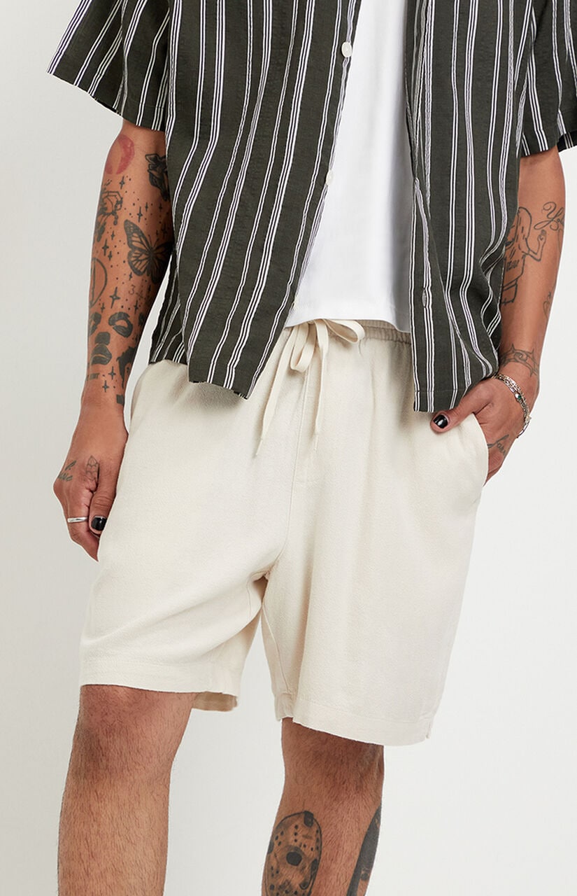 Cream Linen Shorts
