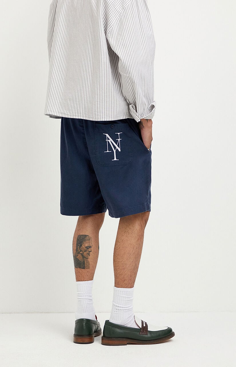 NY Embroidered Russel Volley Shorts