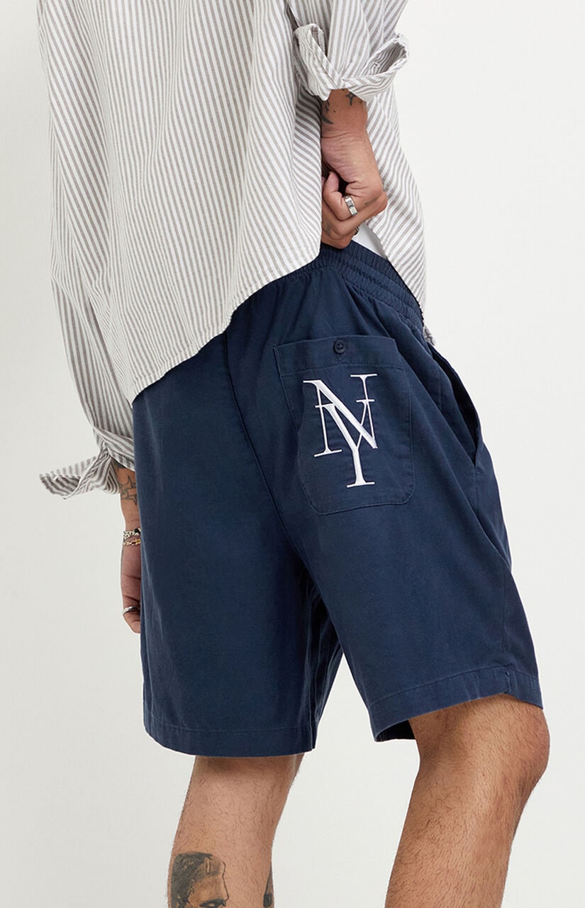NY Embroidered Russel Volley Shorts