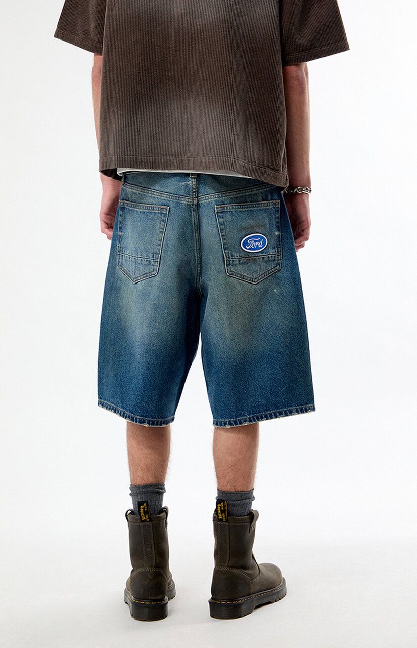 Dirty Wash Baggy Jean Shorts