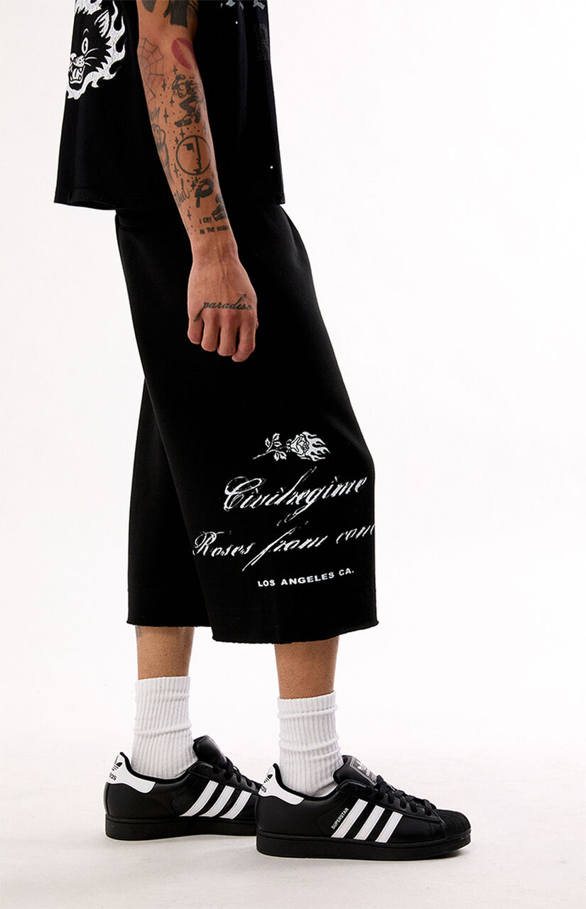 Black RFC Lounger Fleece Sweat Shorts
