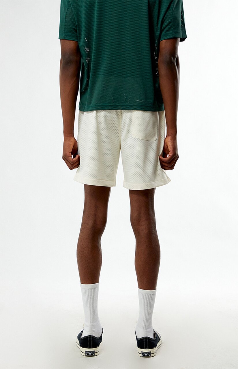 Cream Mesh Basketball Shorts