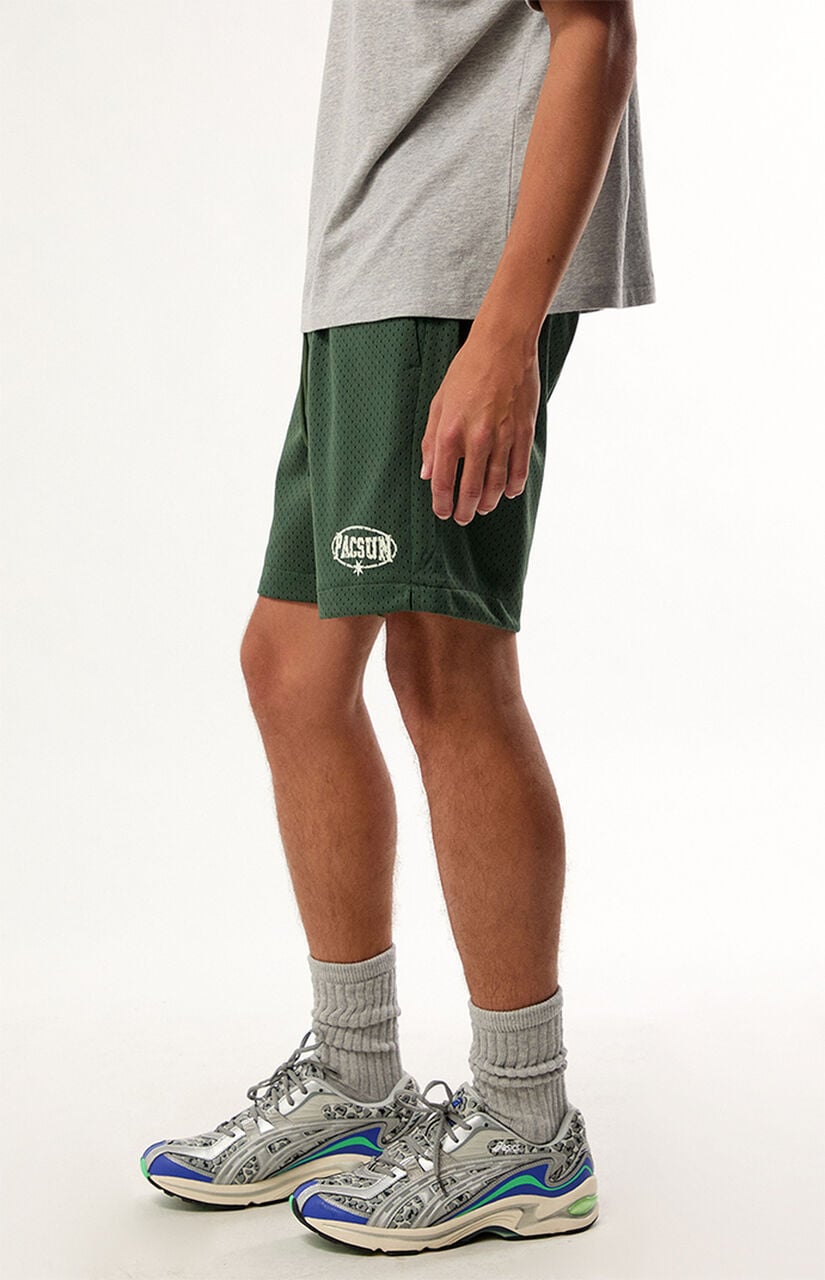 Green Mesh Shorts