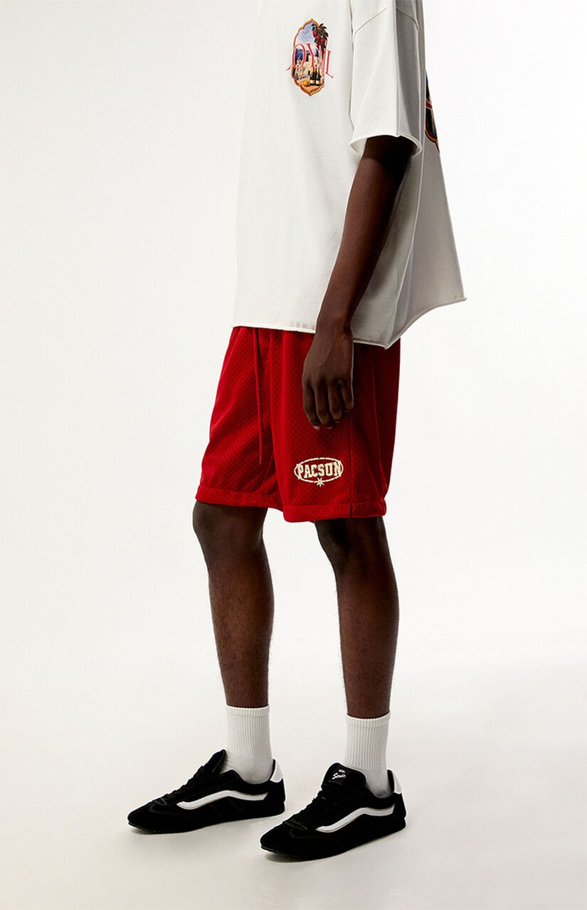 Red Mesh Shorts