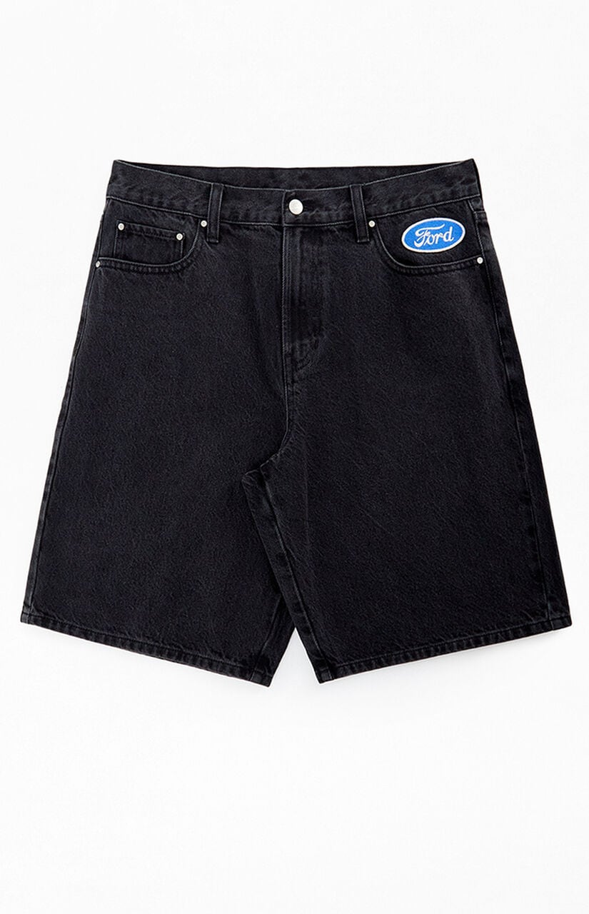 Black Baggy Denim Shorts