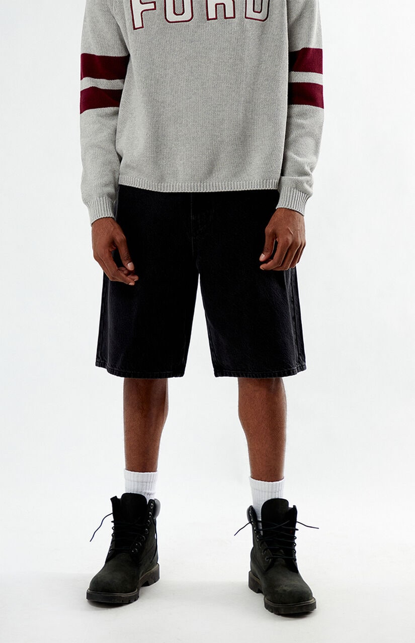Black Baggy Denim Shorts