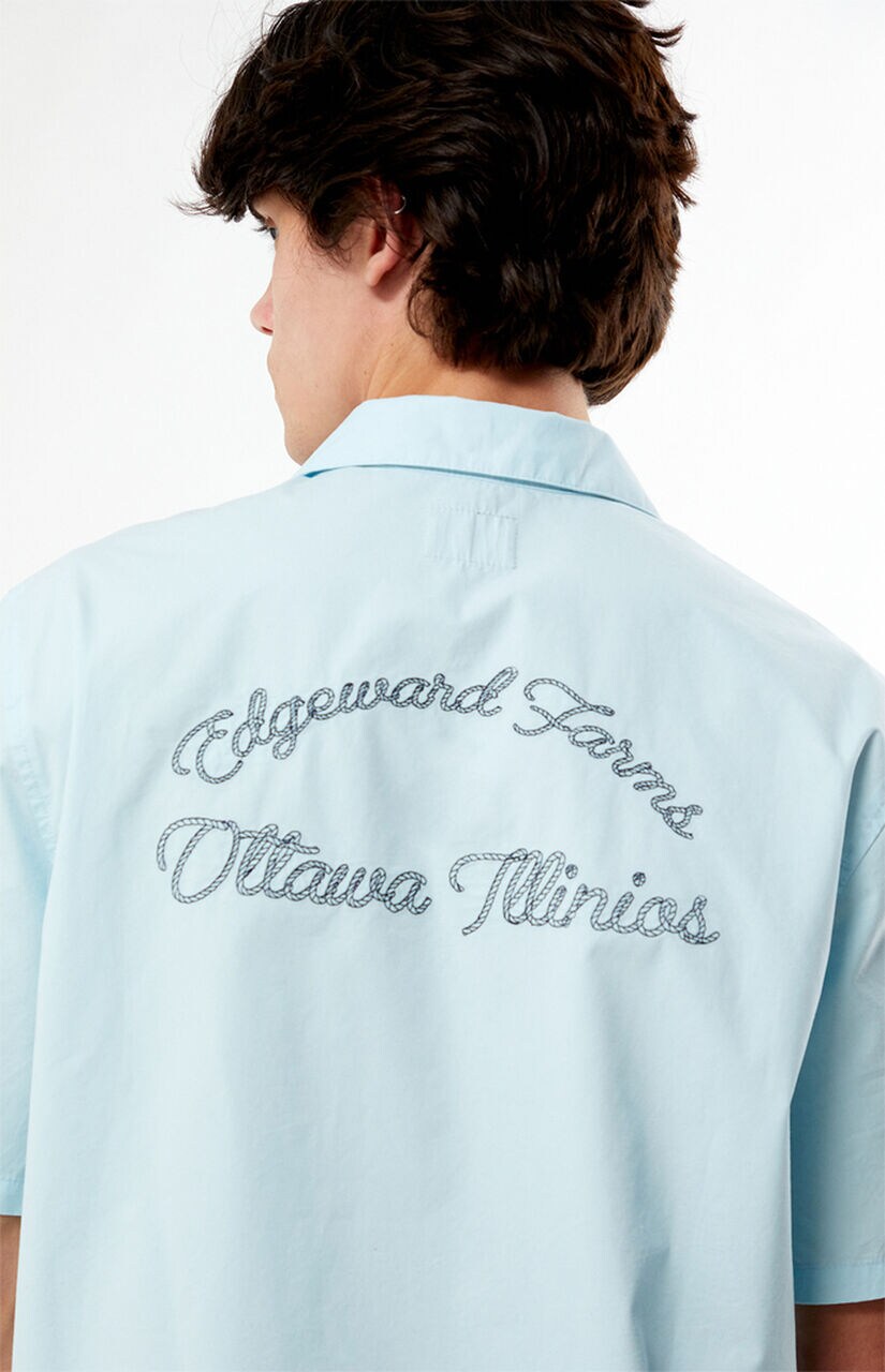 Farms Blue Woven Camp Shirt
