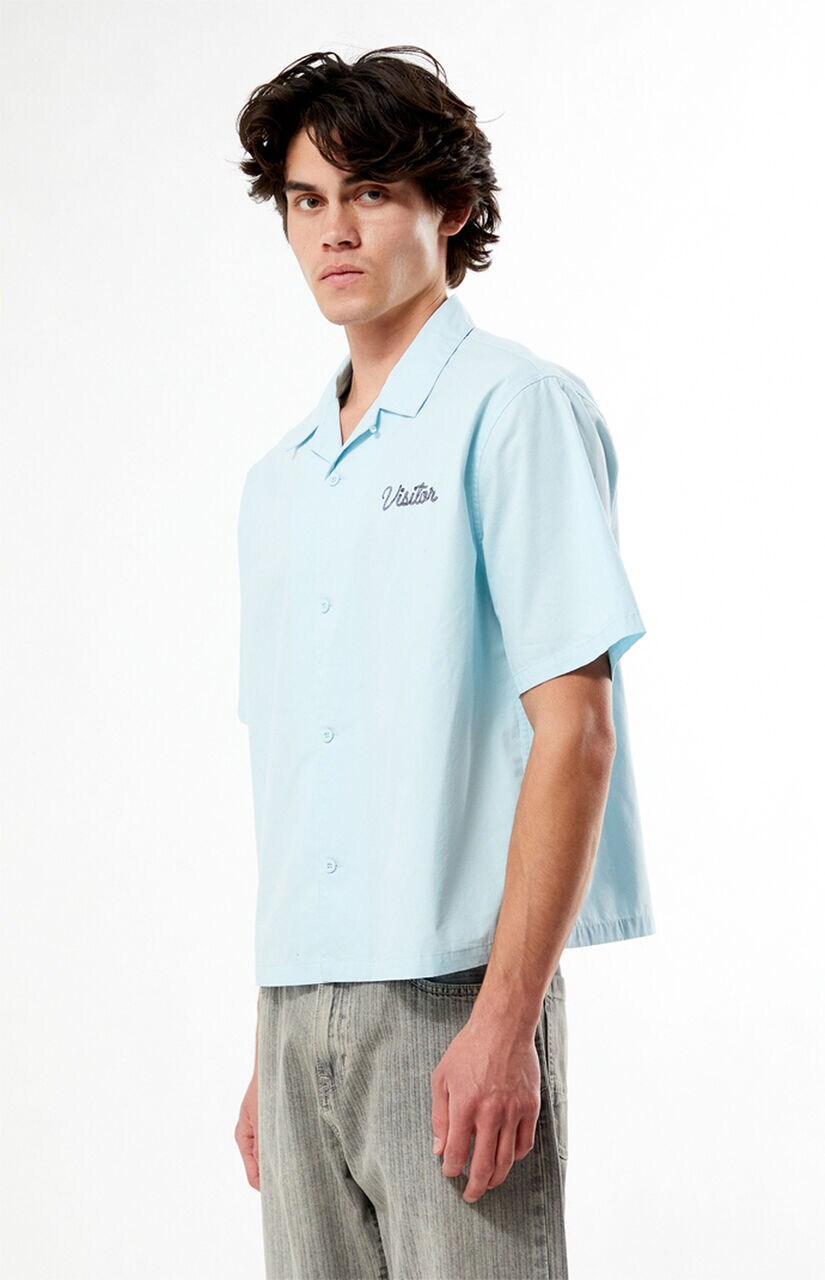 Farms Blue Woven Camp Shirt