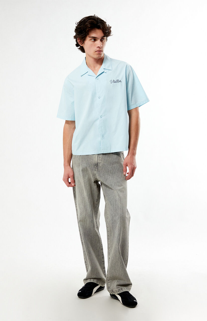 Farms Blue Woven Camp Shirt