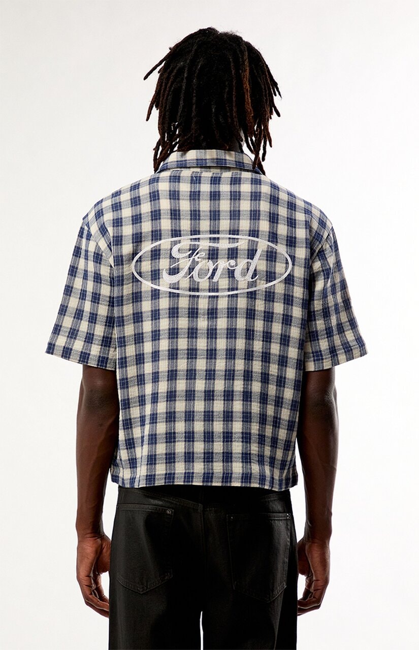 Blue Flannel Short Sleeve Work Shirt