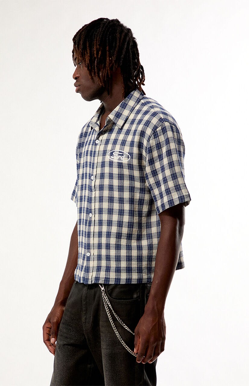 Blue Flannel Short Sleeve Work Shirt