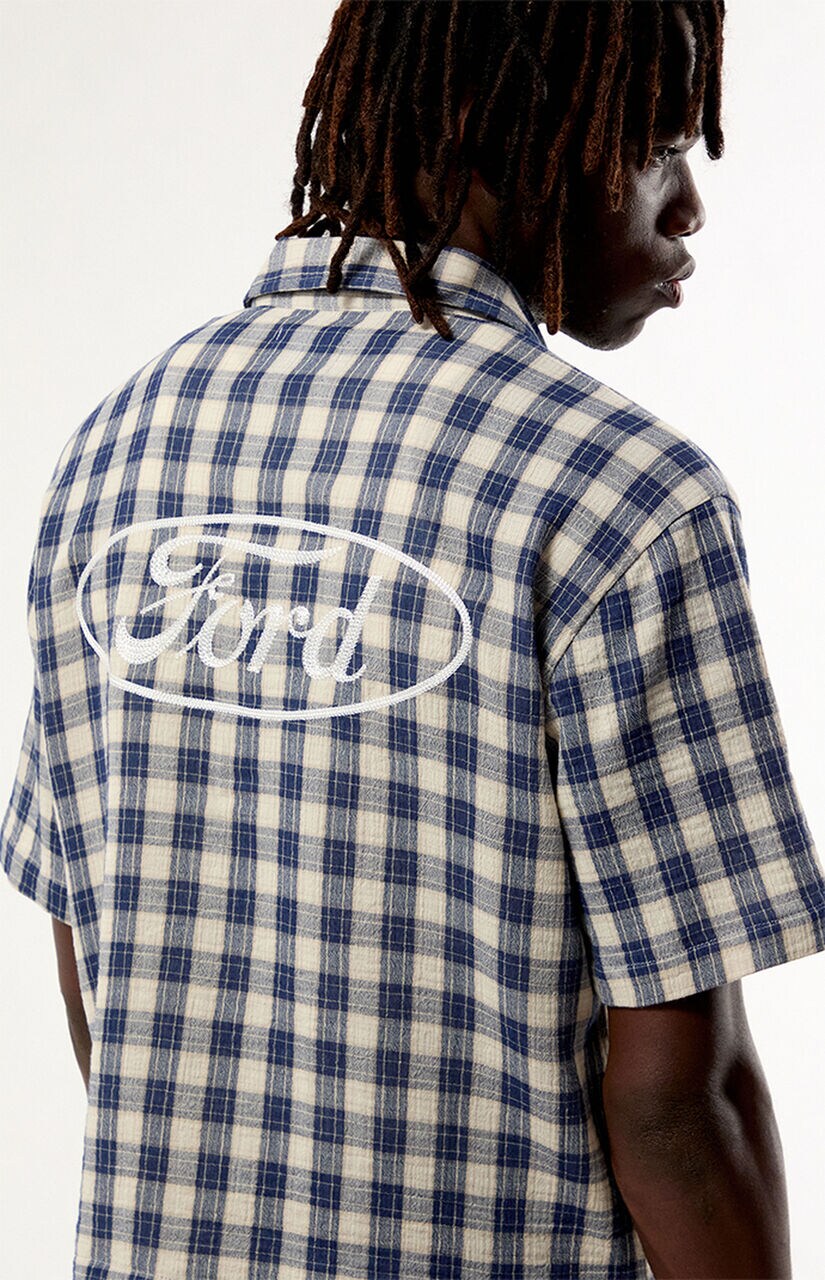 Blue Flannel Short Sleeve Work Shirt