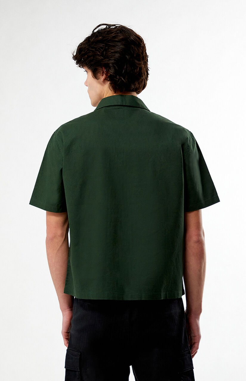 Elai Green Linen Camp Shirt
