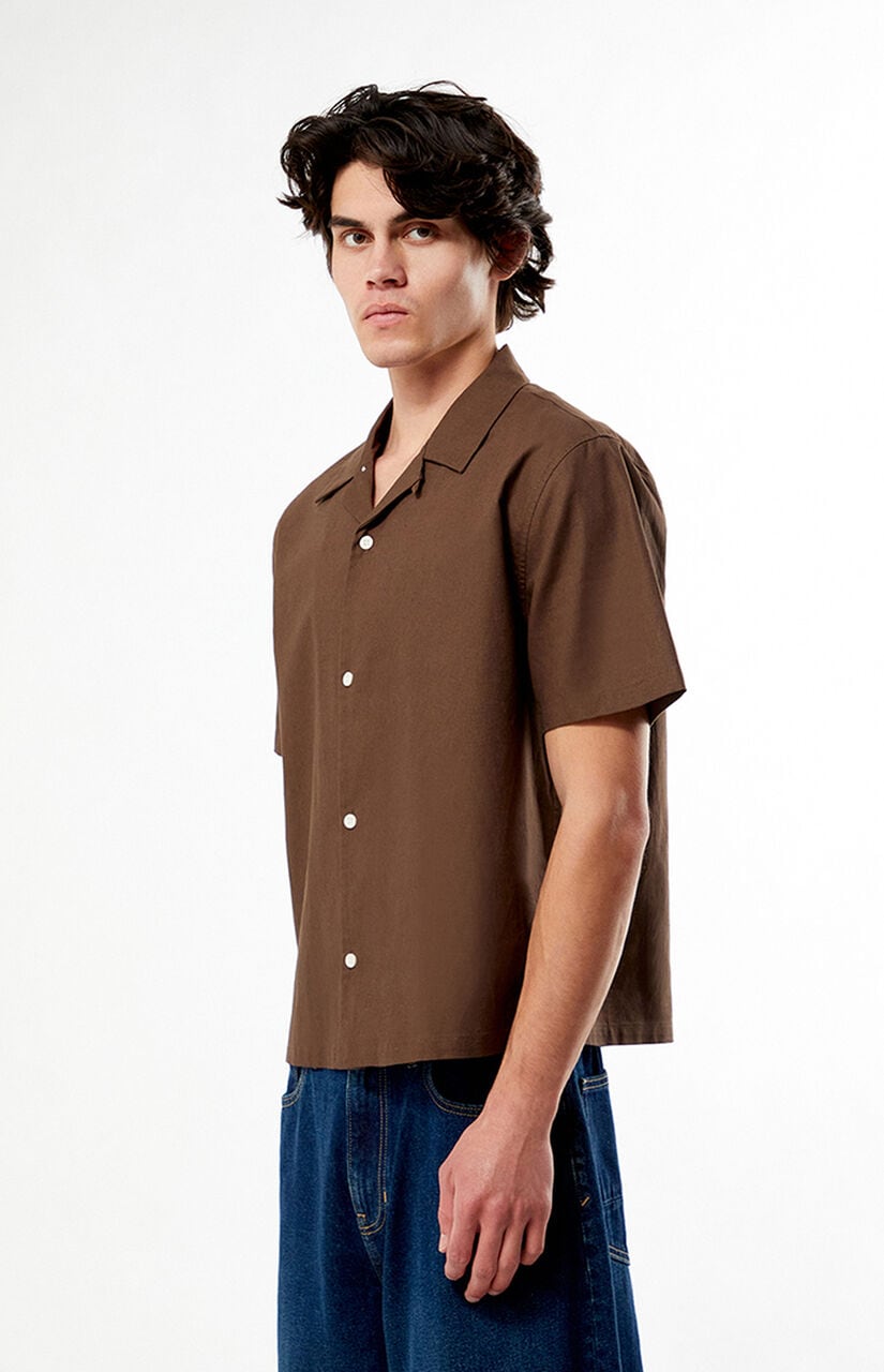 Elai Brown Linen Camp Shirt