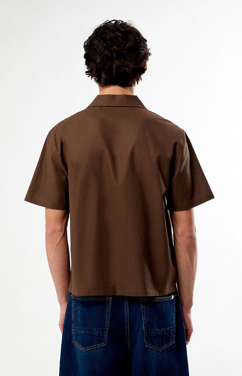 Elai Brown Linen Camp Shirt