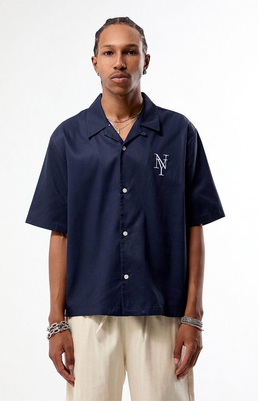 New York Embroidered Camp Shirt
