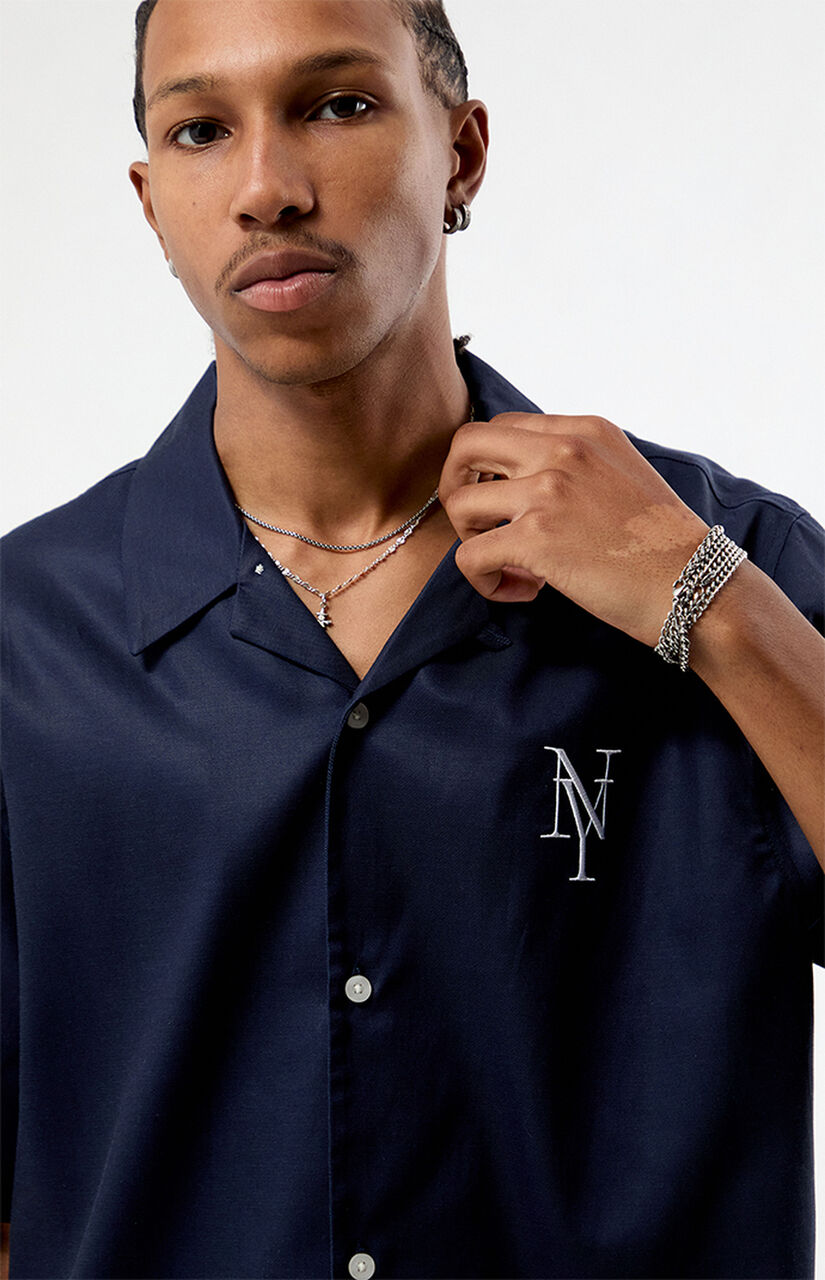 New York Embroidered Camp Shirt