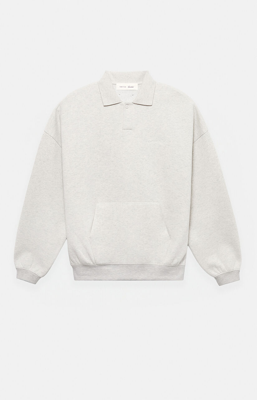 Oatmeal Heather Signature '90s Polo Sweatshirt