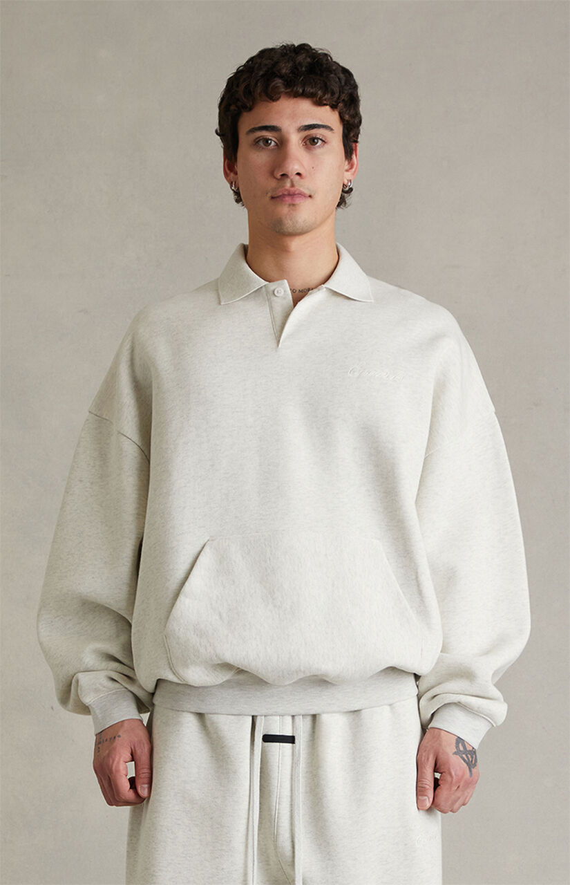 Oatmeal Heather Signature '90s Polo Sweatshirt
