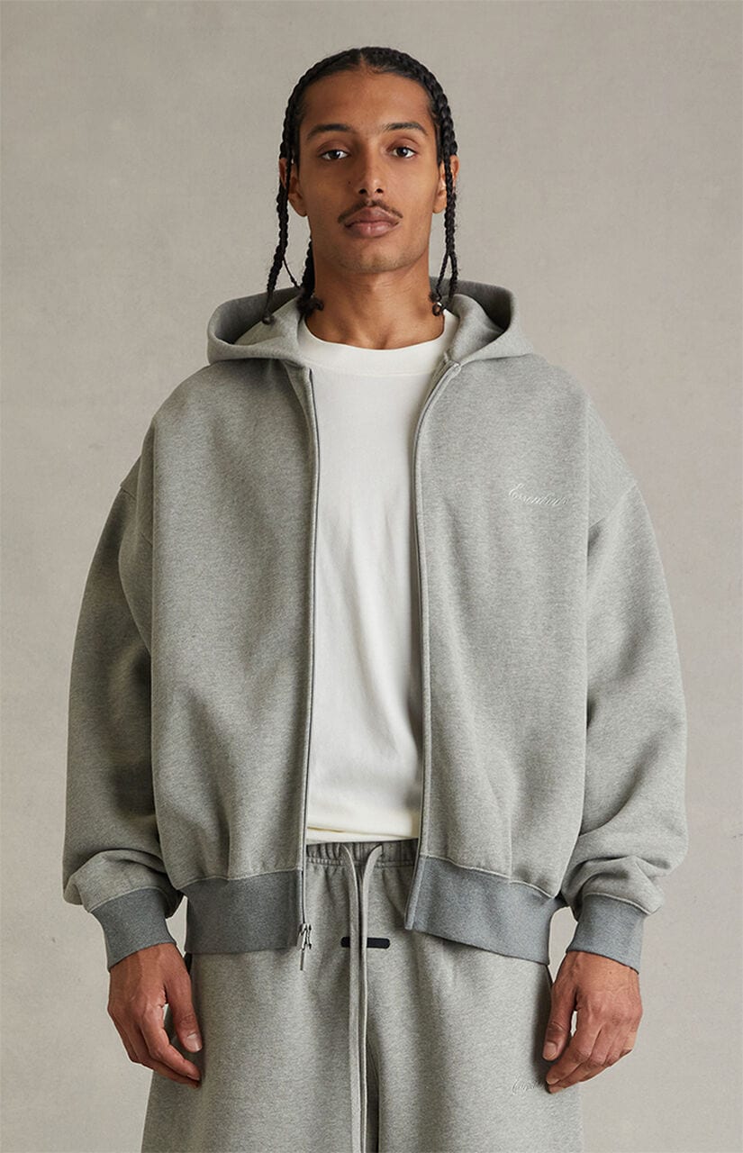 Concrete Heather Signature Classic Full Zip Hoodie