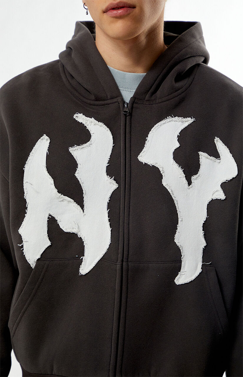 NY Raw Applique Full Zip Up Hoodie