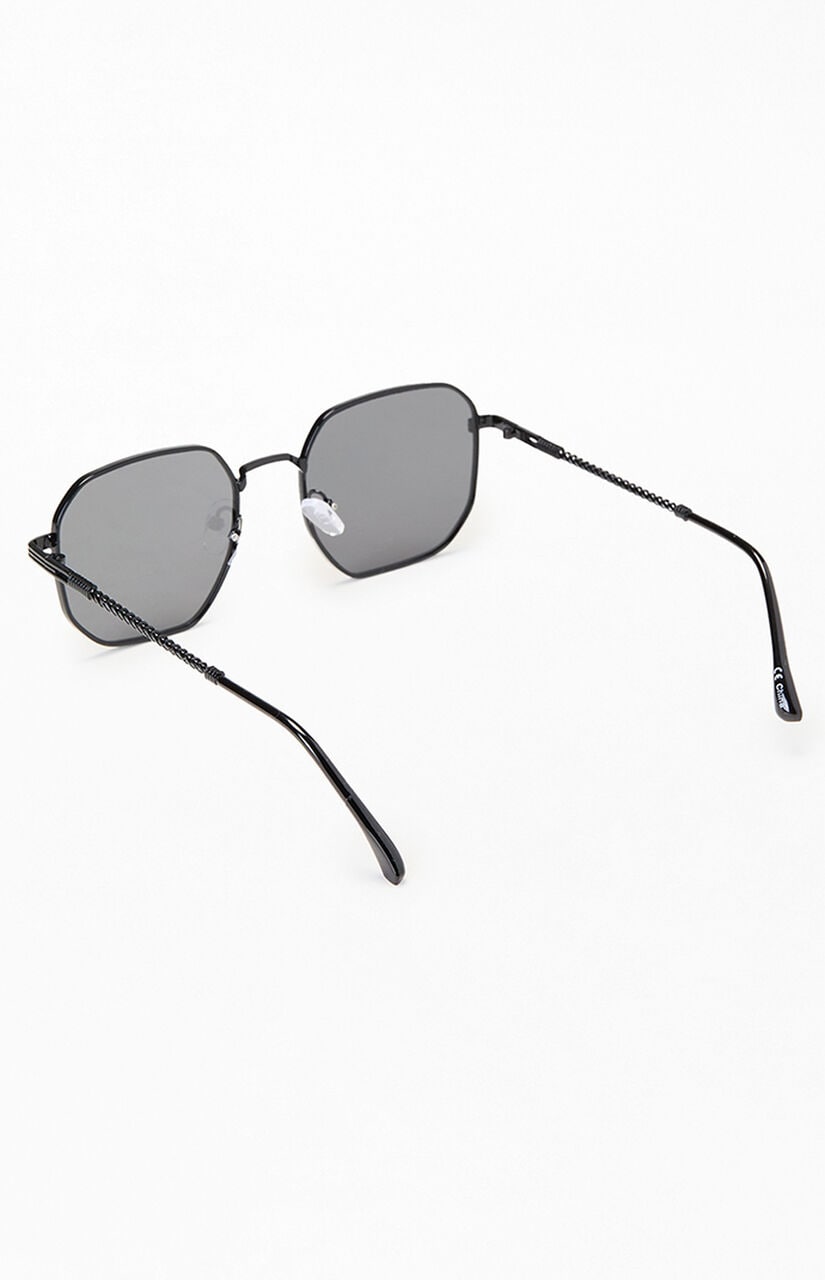Black Metal Rectangle Frame Sunglasses