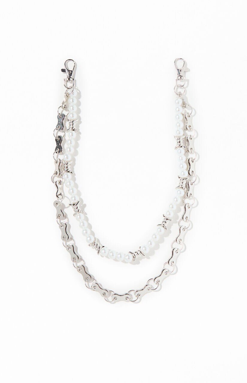 Barbed Pearl Double Wallet Chain