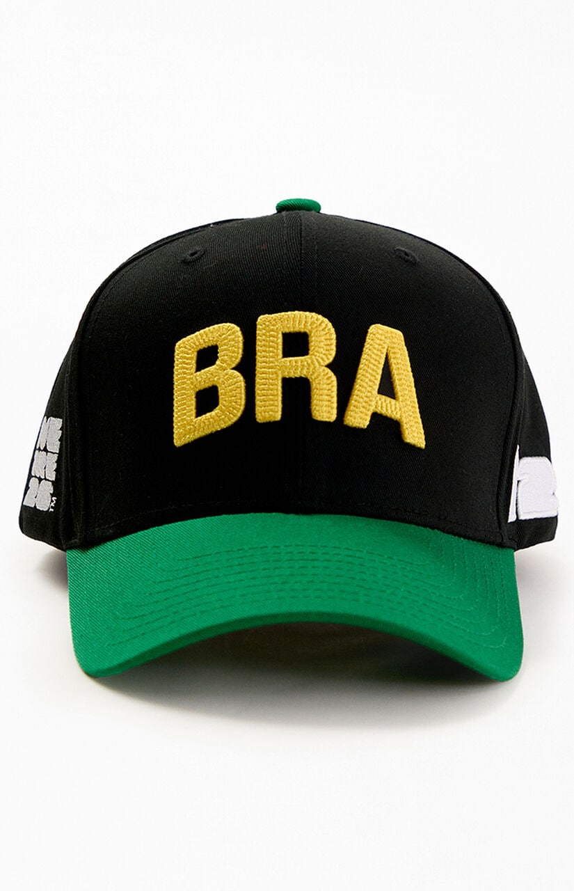 Embroidered Brazil Pro Crown Snapback Hat