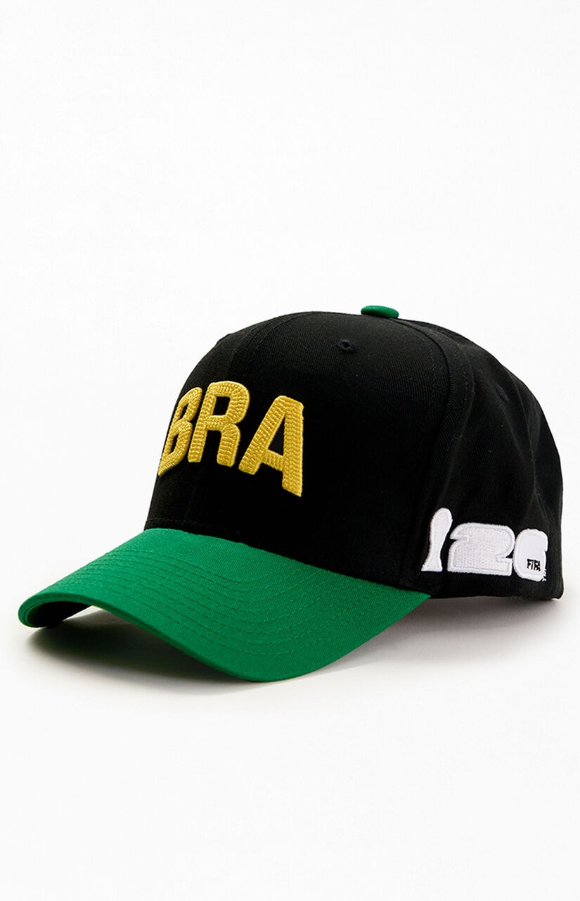 Embroidered Brazil Pro Crown Snapback Hat