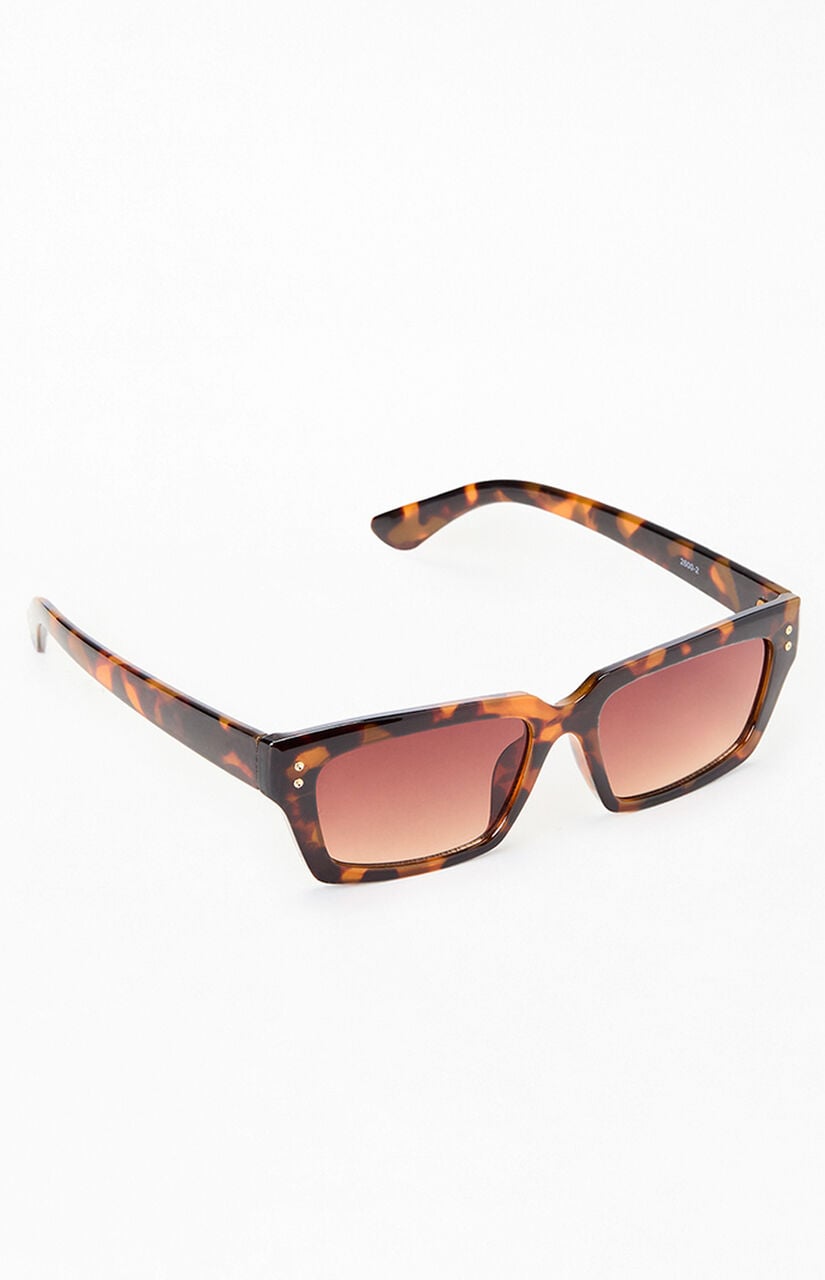 Jade Tortoise Rectangle Sunglasses