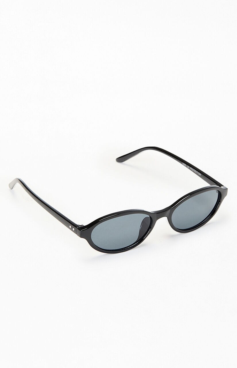 Mia Black Oval Sunglasses