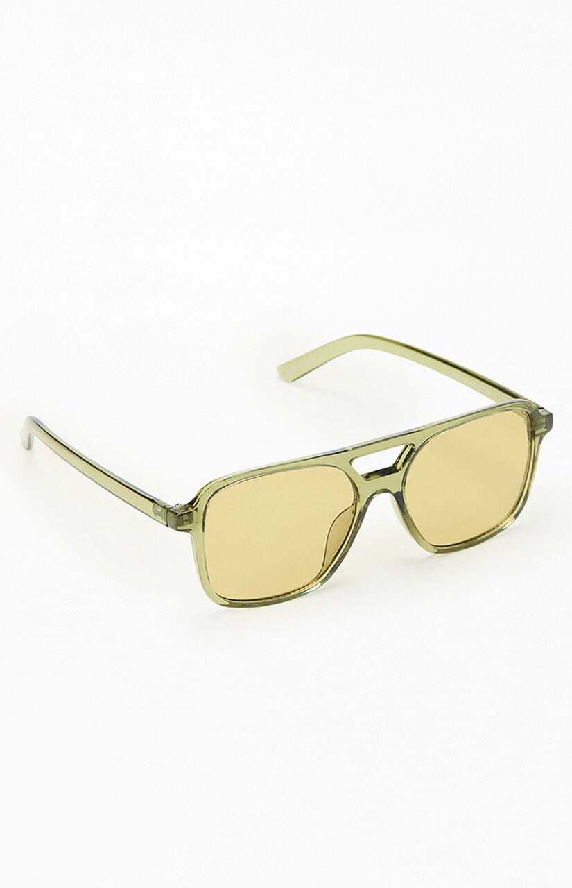 Olive Violette Plastic Aviator Sunglasses