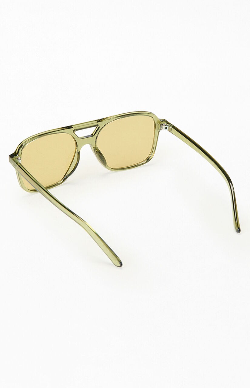 Olive Violette Plastic Aviator Sunglasses