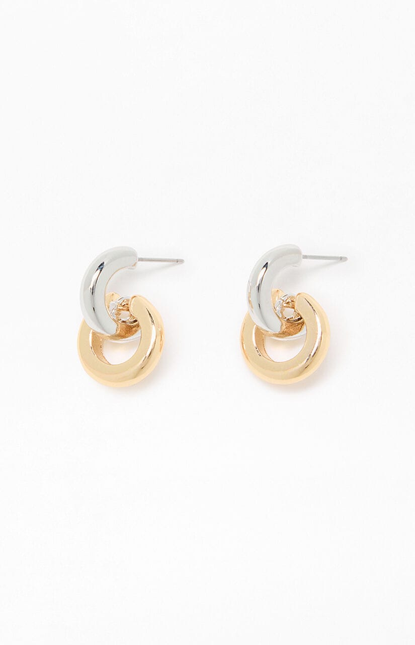 Silver & Gold Circle Earrings