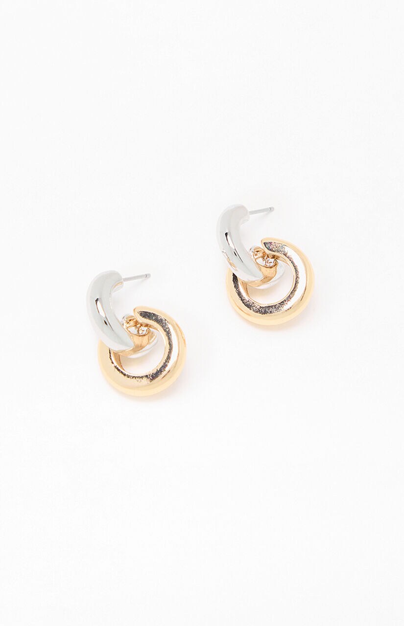 Silver & Gold Circle Earrings