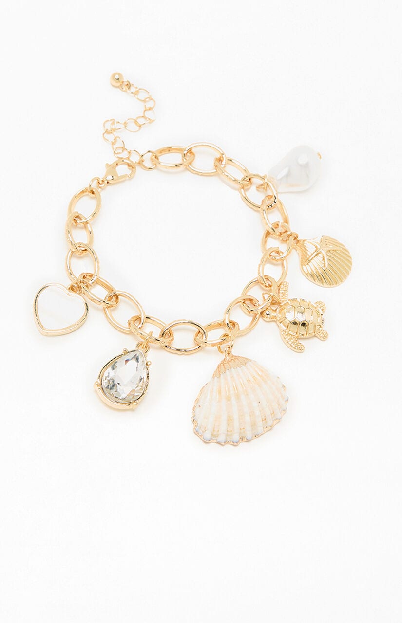 Mixed Seashell Charm Bracelet