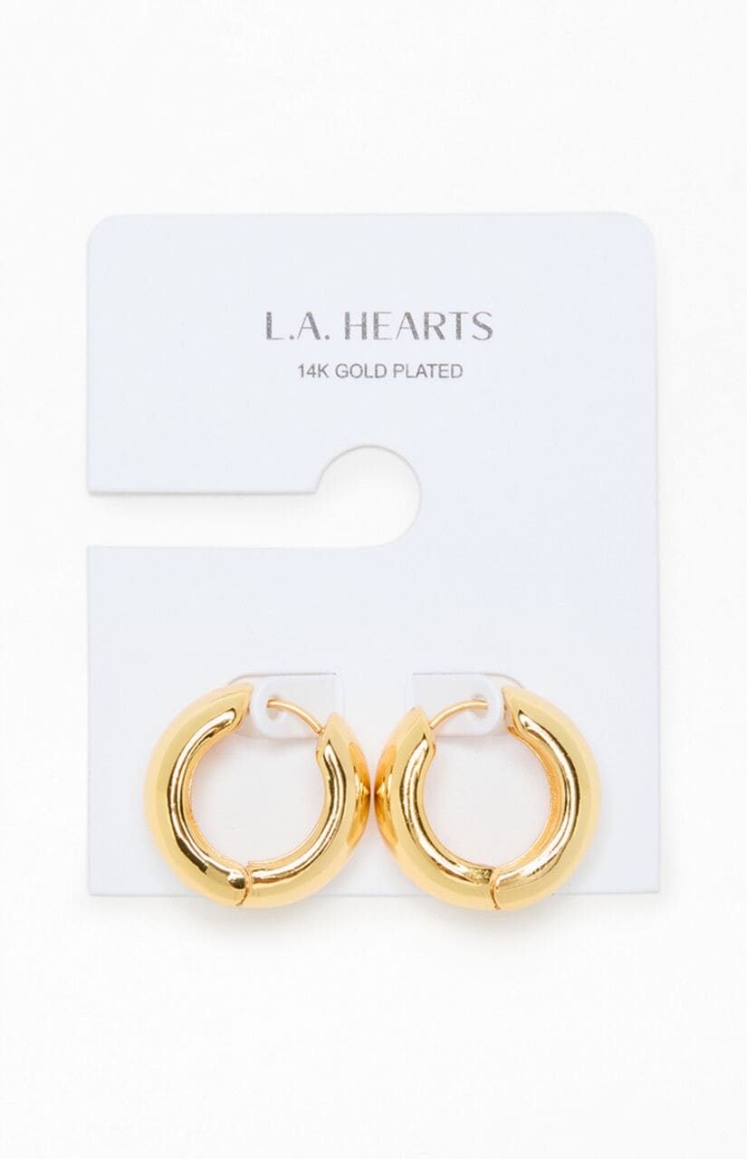 14K Gold Plated Chunky Hoop Earrings