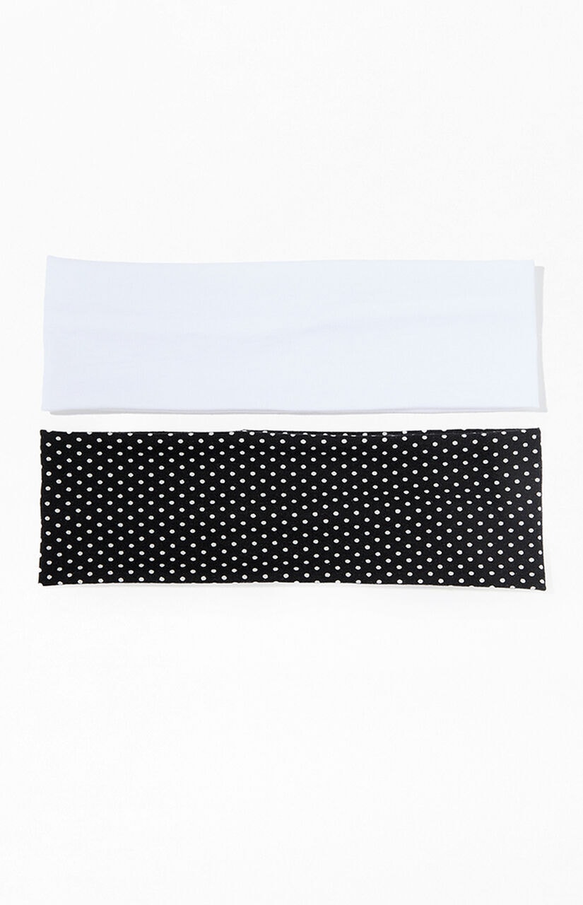 2 Pack Solid & Dots Soft Headbands