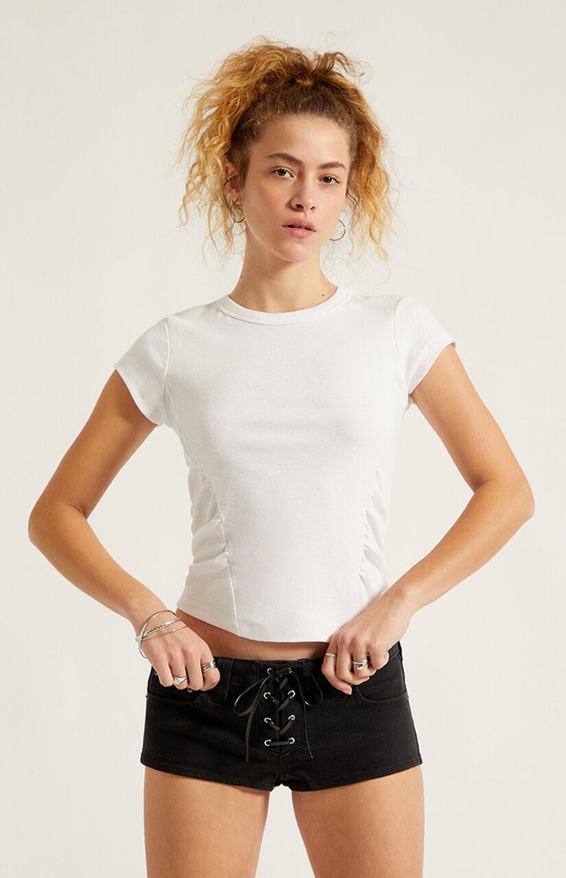 Izzy Ribbed Cinched T-Shirt