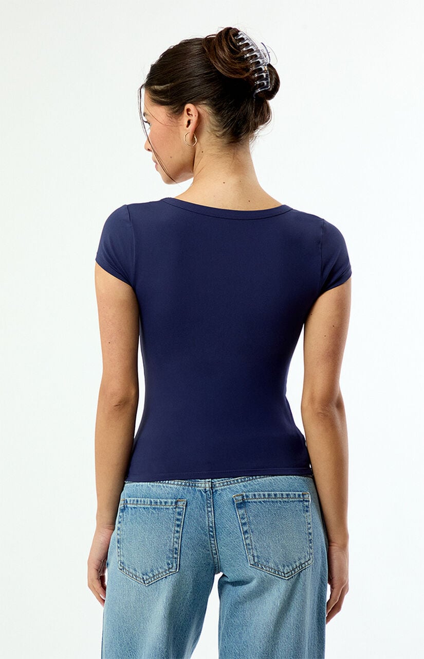 Lucy Deep V Short Sleeve Top